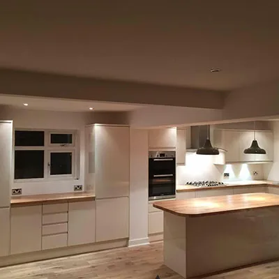 lit kitchen