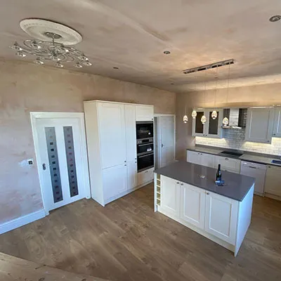 kitchen with laminate floor